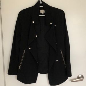 Aritzia - Structured black coat with edgy zippers